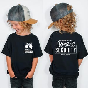 Personalisierte Ring Sicherheit T-Shirt, Kleinkind Hochzeit T-Shirt, JR Groomsmen Sweatshirt, Benutzerdefinierte Kinder Ring Träger Geschenk, Ehering Shirts