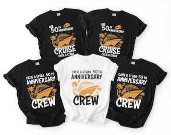 Anpassad 50-årsjubileumskryssnings-T-shirt, kryssningsfirande besättningströja, jubileumsfesttröja, personlig kryssningsjubileumspresent