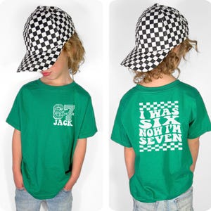 I Was 6 Now I'm 7 Birthday T-Shirt, Custom 7th Birthday Shirt, Funny 6 7 Birthday Gift Tee