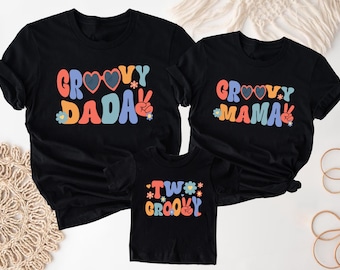 Two Groovy Birthday Shirt, 2nd Birthday Family Matching Tee, Second Birthday Boho Sweat