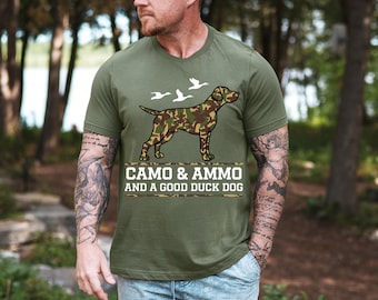 Camo Hunting Sweatshirt, Hunter Dad Shirt, Camouflage Hunting Dog Shirt, Duck Hunter Gift Tee, Hunting Camouflage Hoodie