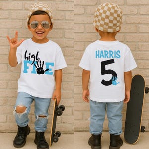 High Five Shirt, Custom Birthday Boy T-Shirt, 5th Birthday Party Gift, Five Year Old Boy Shirt, Fifth Birthday Sweatshirt