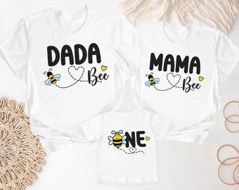 Family Bee Birthday T-Shirt, 1st Birthday Family Shirts, One Bee Birthday Tee, Birthday Mama and Dada Tees, Bee Family Party Sweatshirt
