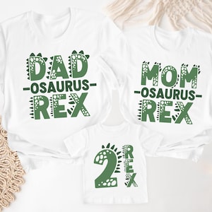 Family Dinosaur Birthday Shirts, MamaSaurus DadaSaurus T-Shirt, Matching Family Shirts, ThirdRex Birthday Tee, First Birthday Kids Sweat