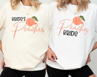 Savannah Bachelorette T-shirt, Peachy Bride and Bach Tee, Bride's Peaches Shirtst, Georgia Bach Gift, Peach Bridesmaid Macthing Tees