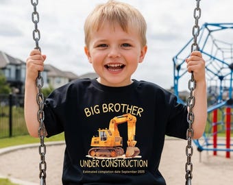 Big Brother Under Construction Toddler Shirt, Big Brother Announcement Tee, New Big Brother Gift
