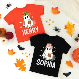Halloween Kids Couple Shirt, Custom Kids GhostT-Shirt, Spooky Season Kids Hoodie, Pumpkin Halloween Party Sweatshirt