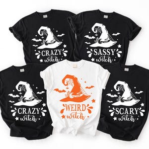Halloween Custom Witch Shirt, Spooky Girls Sweatshirt, Witch Vibes Hoodie, Witchy Girls T-Shirt, Halloween Matching Gift Tee