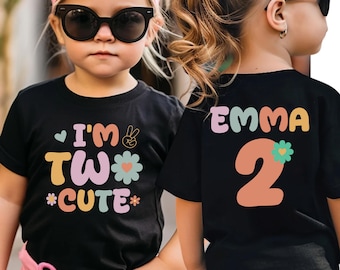 Girl 2nd Birthday T-Shirt, Custom Second Birthday Shirt, 2nd Birthday Girl Tee, 2 Year Old Birthday Name Hoodie, Two Birthday Party Gift