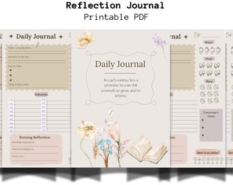Planner giornaliero per il benessere stampabile - Diario consapevole del mattino e della sera / Cura di sé, gratitudine, monitoraggio delle abitudini in formato PDF