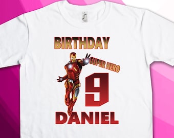 Superhero Theme Iron On Transfer Birthday Shirt Design - DIGITAL FILE ONLY!