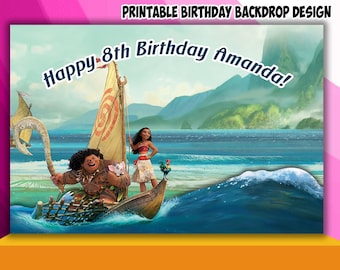 Conception de toile de fond d'anniversaire sur le thème de l'océan - fichier numérique uniquement !