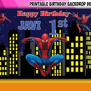 Superhero Theme Birthday Backdrop Design - DIGITAL FILE ONLY!