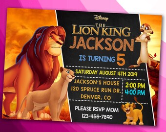 Lion Theme Birthday Invitation Design - DIGITAL FILE ONLY!