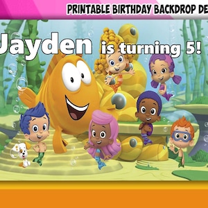 Guppy Theme Birthday Backdrop Design - DIGITAL FILE ONLY!