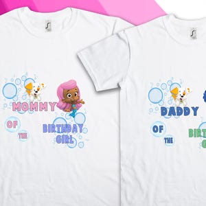 Guppy Mommy and Daddy Birthday Shirt Design  - Family Set Designs - Instant Download - DIGITAL FILE ONLY!