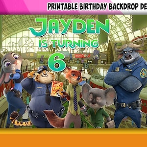 Zoo Theme Birthday Backdrop Design - DIGITAL FILE ONLY!