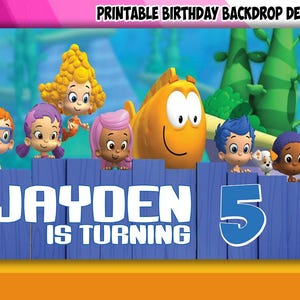Guppy Theme Birthday Backdrop Design - DIGITAL FILE ONLY!