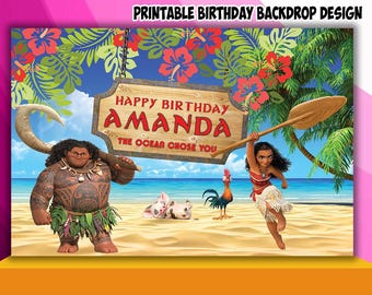 Conception de toile de fond d'anniversaire sur le thème de l'océan - fichier numérique uniquement !