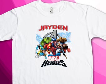 Design de chemise d'anniversaire à repasser sur le thème super-héros - FICHIER NUMÉRIQUE UNIQUEMENT !