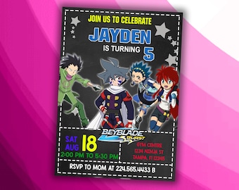 Diseño de invitación de cumpleaños con temática de juguetes giratorios: ¡SOLO ARCHIVO DIGITAL!