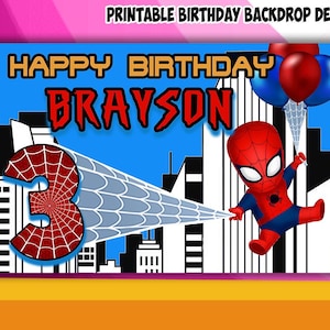 Superhero Theme Birthday Backdrop Design - DIGITAL FILE ONLY!