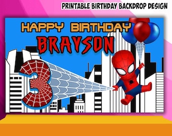 Superhero Theme Birthday Backdrop Design - DIGITAL FILE ONLY!
