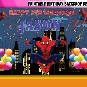 Superhero Theme Birthday Backdrop Design - DIGITAL FILE ONLY!