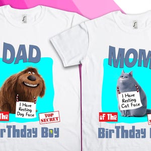 Pets Theme for Mommy and Daddy Birthday Shirt Design  - Family Set Shirt Designs - Instant Download - DIGITAL FILE ONLY!