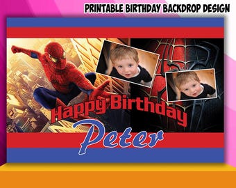 Superhero Theme Birthday Backdrop Design - DIGITAL FILE ONLY!