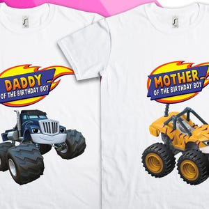 Blazing Cars Mommy and Daddy Birthday Shirt Design  - Family Set Designs - Instant Download - DIGITAL FILE ONLY!