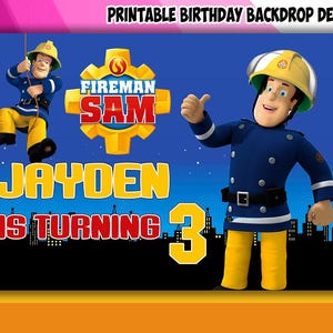 Firefighter Theme Birthday Backdrop Design - DIGITAL FILE ONLY!