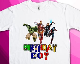 Transfert thermocollant pour garçon d'anniversaire de super-héros - Design Avengers (fichier numérique)