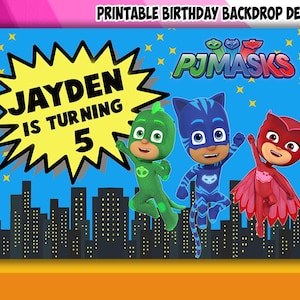 Superhero Theme Birthday Backdrop Design - DIGITAL FILE ONLY!