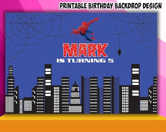 Superhero Theme Birthday Backdrop Design - DIGITAL FILE ONLY!