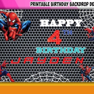 Superhero Theme Birthday Backdrop Design - DIGITAL FILE ONLY!