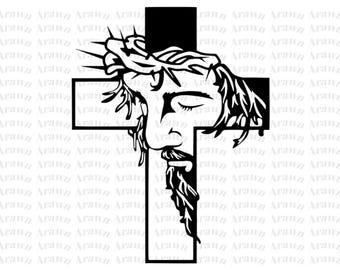 Jesus im Kreuz für Cricut Machines SVG, Png, Jpg