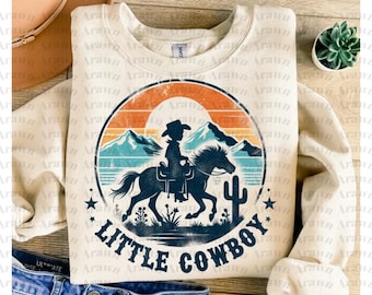 Little Cowboy Horse Png, Western T-Shirt Design (Digital Download)
