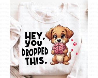 Funny Dog Brain Meme Sublimation PNG, Cute T-Shirt Design (Digital Download)