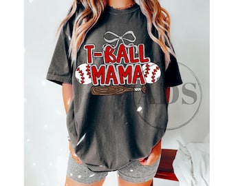 Coquette T-Ball Mama PNG, Team Spirit Design (Digital Download)