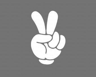 Mickey Mouse Glove Peace Sign, PNG, Cricut, Vinyl (Digital File)