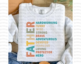 Father's Day Design PNG, Dad Shirt Sublimation (Digital Download)