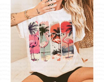 Vintage Flamingo Summer PNG, Girly Sublimation (Digital Download)