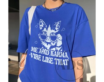 Karma Cat Shirt Design, Concert Tee PNG (Digital Download)
