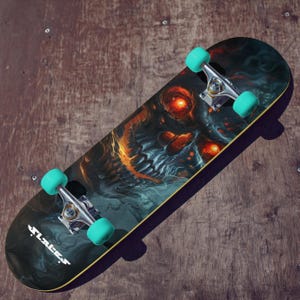 Fire Skull Skateboard Deck: Slates Original Design
