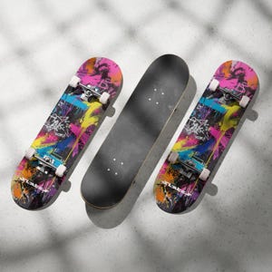 Slates &#39;Graffiti&#39; Skateboard Deck: Canadian Maple, Bold Wall Art