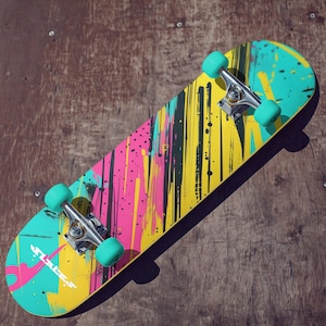 Slates Graffiti Skateboard Deck: &#39;Splash&#39; Design, Canadian Maple Wood