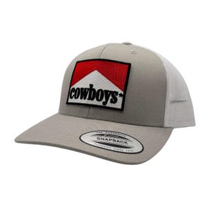 Retro Cowboy Bicolor Snapback Hat – Embroidered Trucker Cap – Western Style Patch – Vintage Rodeo Gift