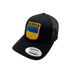 Ukraine Snapback Hat – Embroidered Trucker Cap – Ukrainian Flag Patch – Kyiv