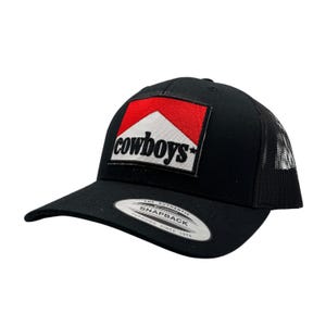 Retro Cowboy Snapback Hat – Embroidered Trucker Cap – Western Style Patch – Vintage Rodeo Gift